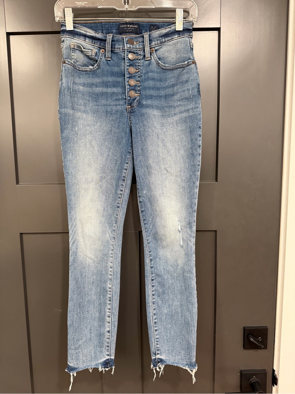 Lucky Brand Light Blue High-Rise Button-Fly Jeans- Juniors